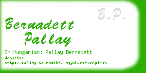 bernadett pallay business card